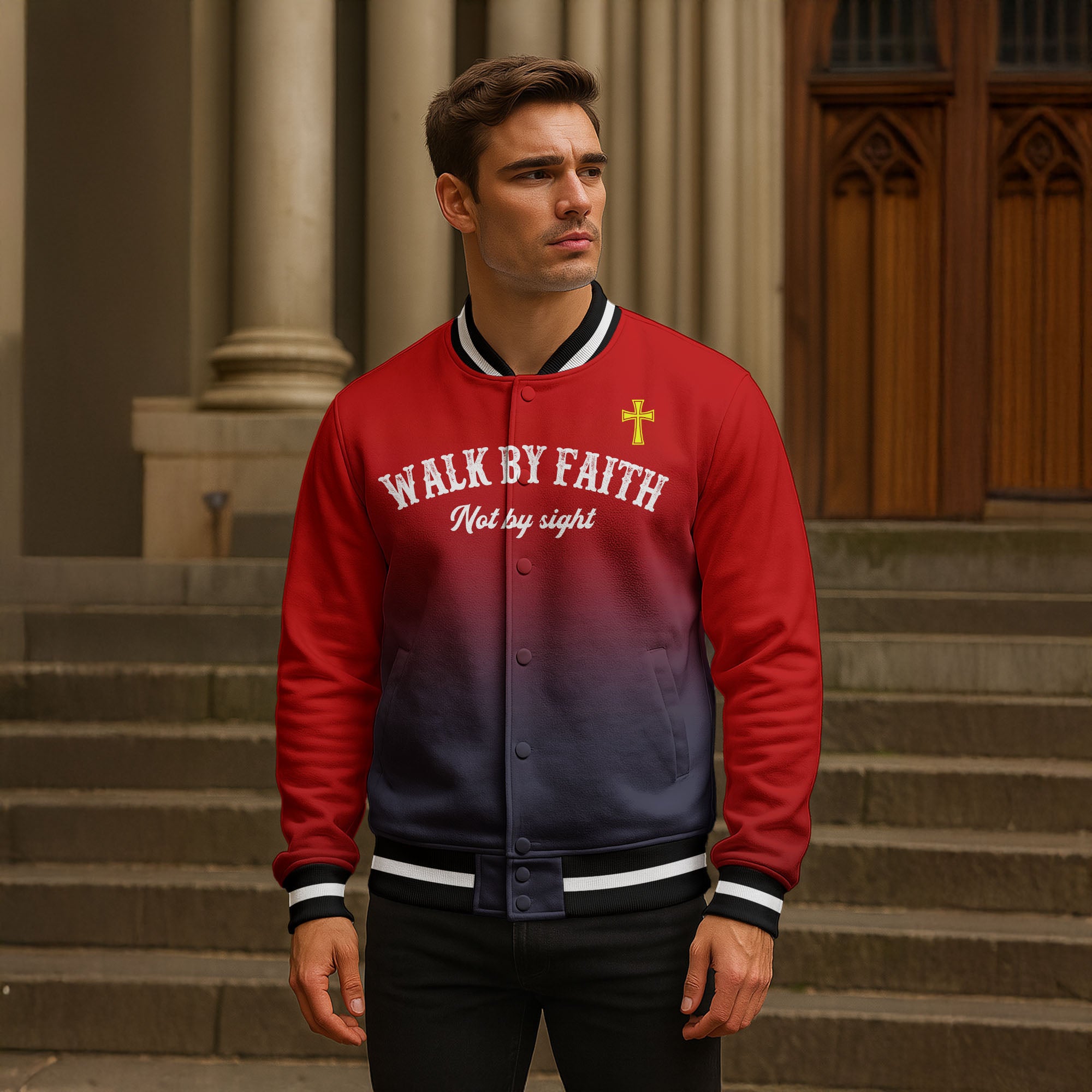 "Faithwalk" Baseball Jacket