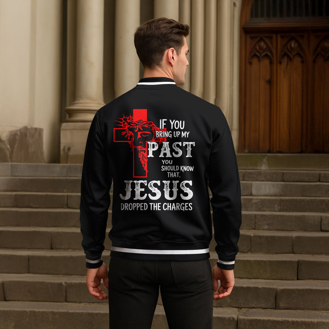 "Redemption" Black Baseball Jacket