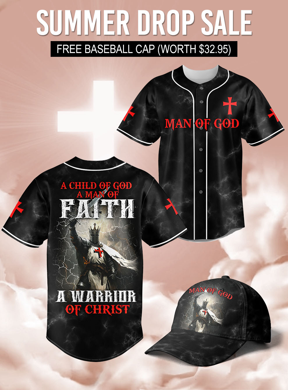 “Faithborn” Baseball Jersey & Hat Bundle