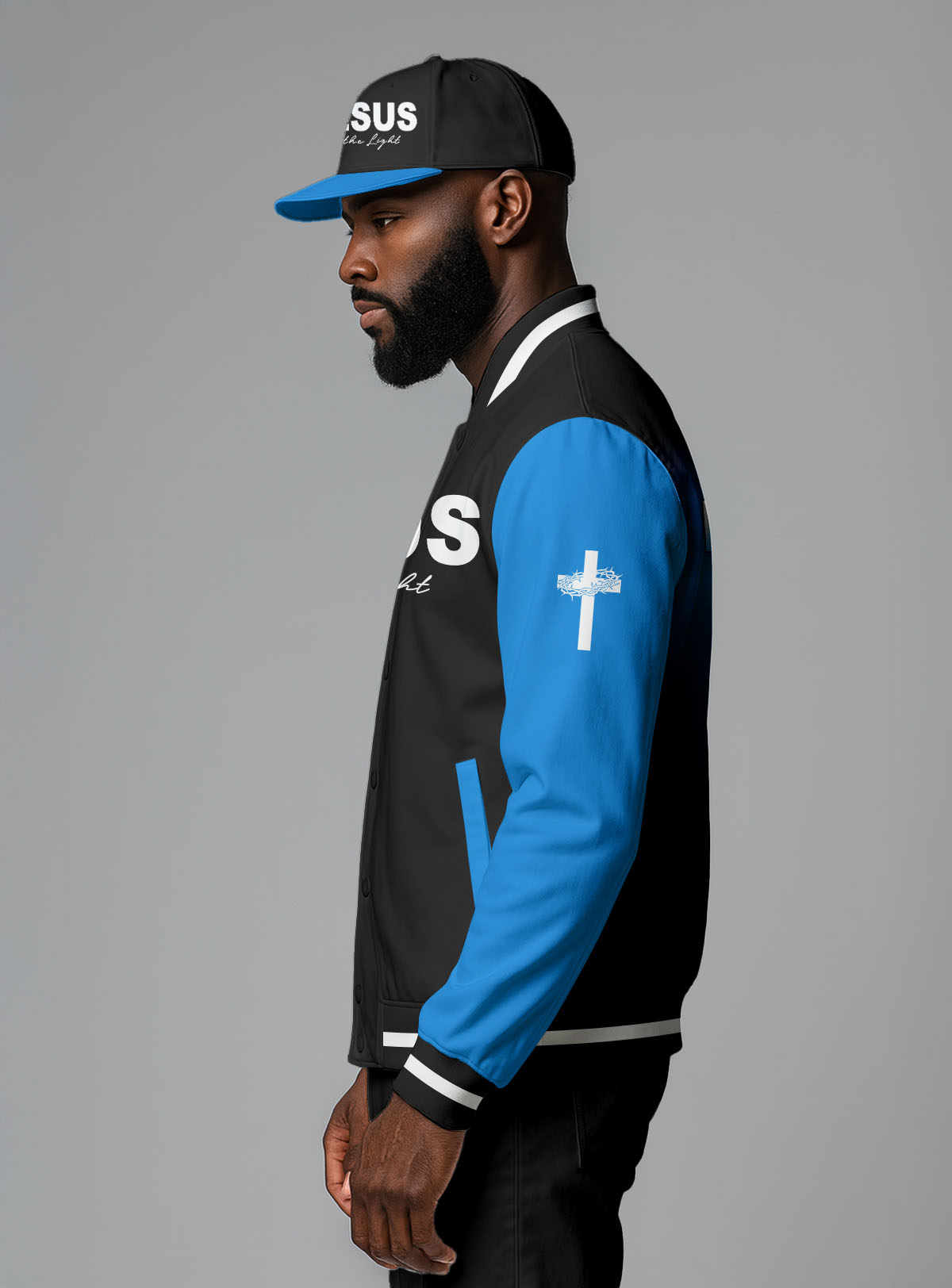 Jesus In The Light Baseball Jacket