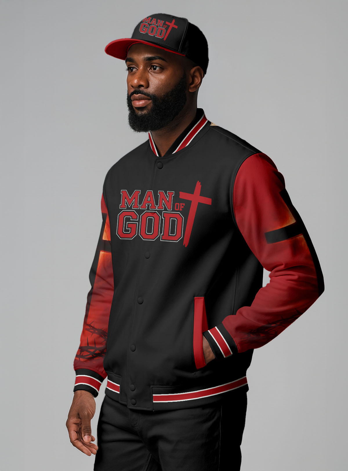 Man Of God Baseball Jacket