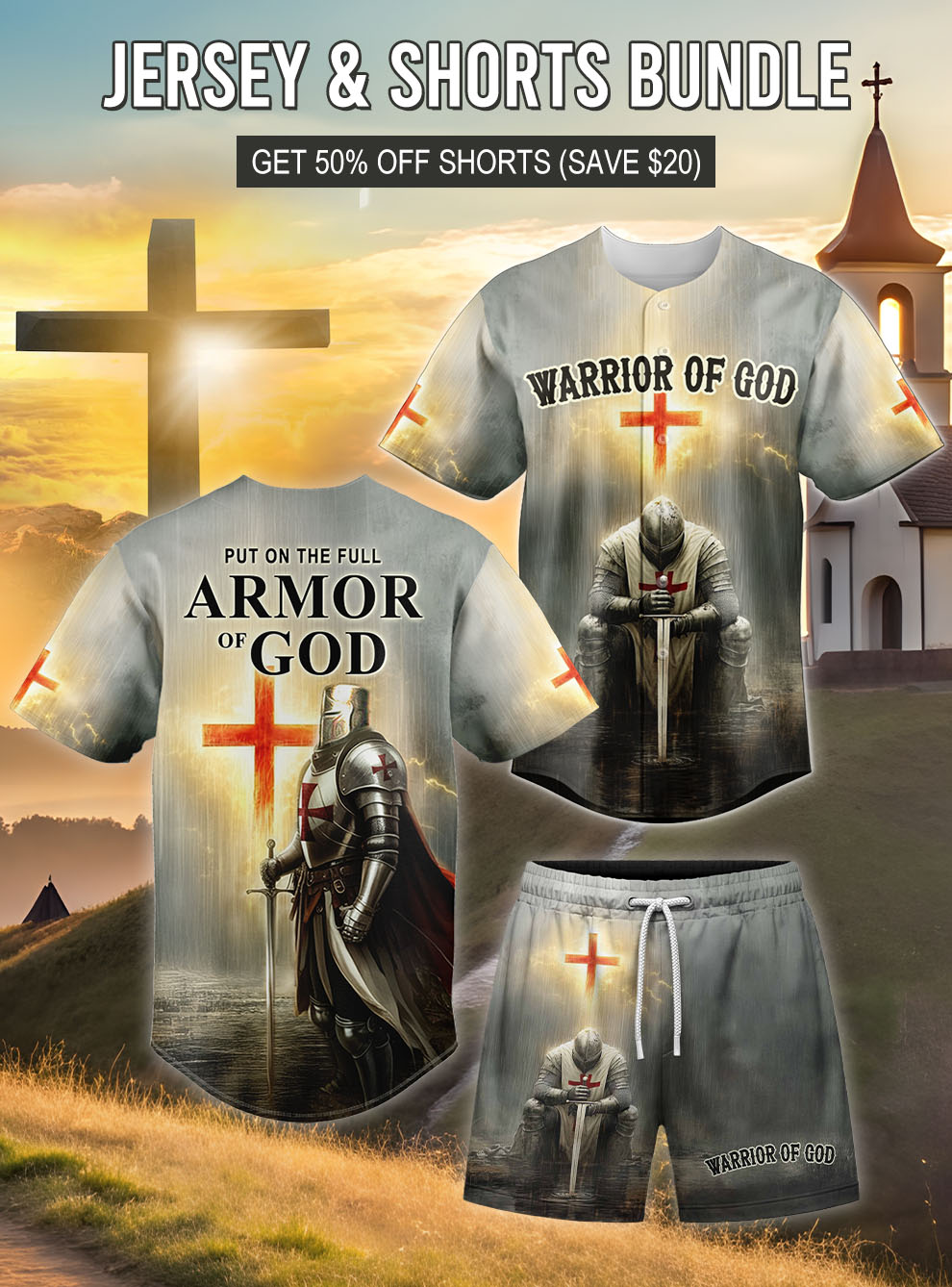 "Put On The Full Armor Of God " Jersey & Shorts Bundle