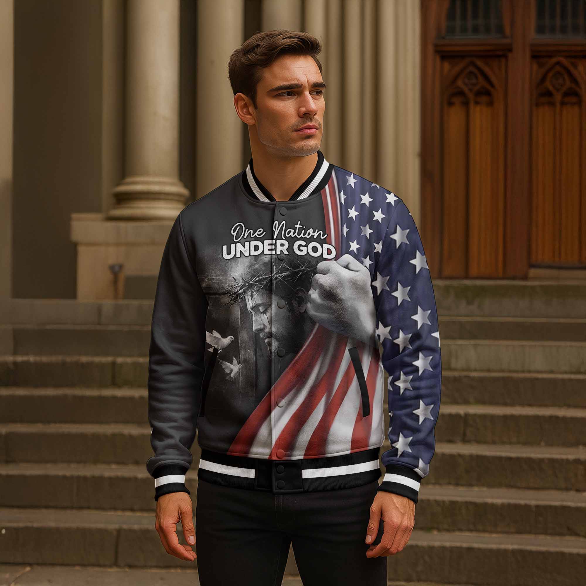 “Blessed Nation” Baseball Jacket