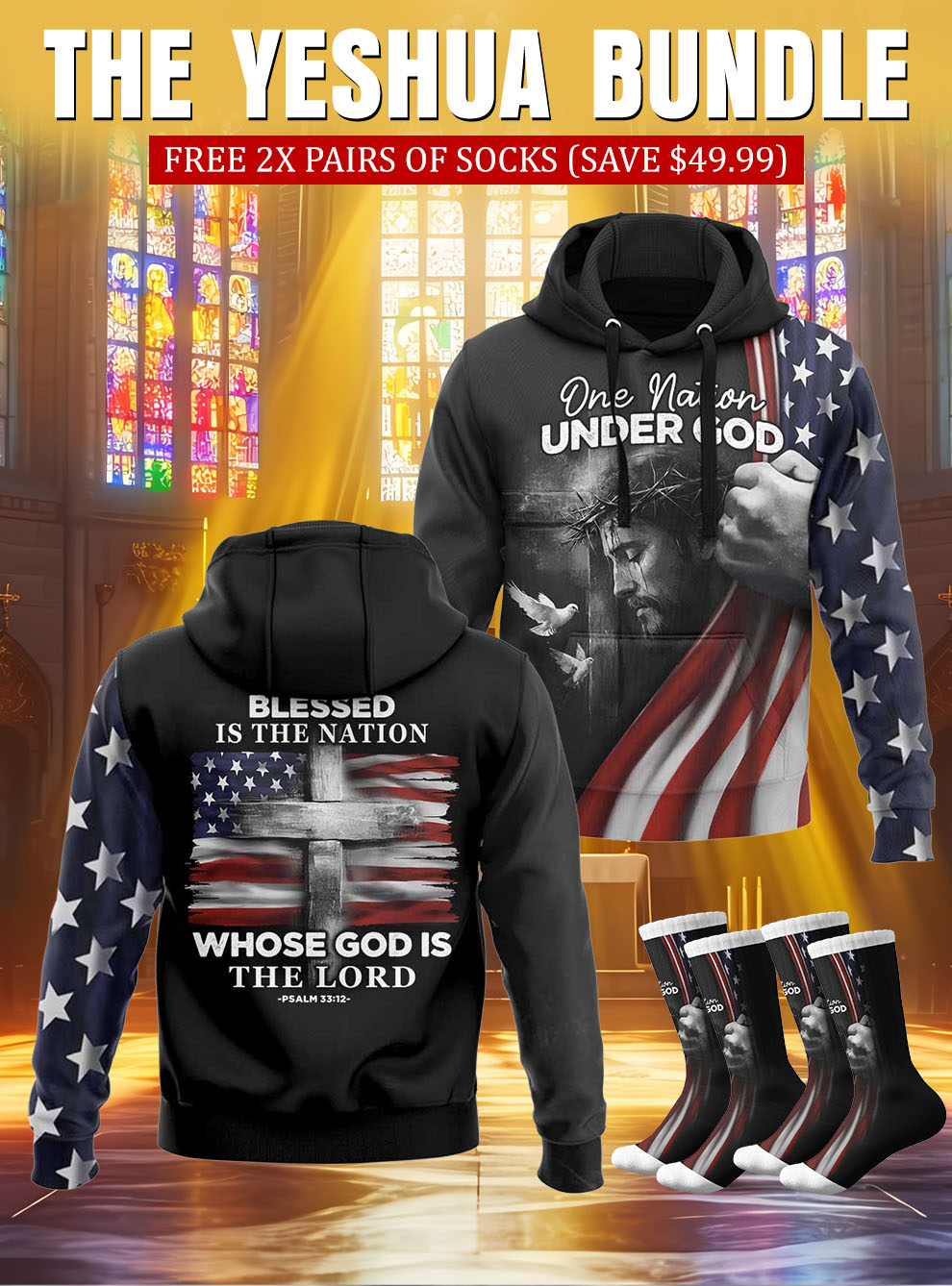 “Blessed Nation” Hoodie & Socks Set