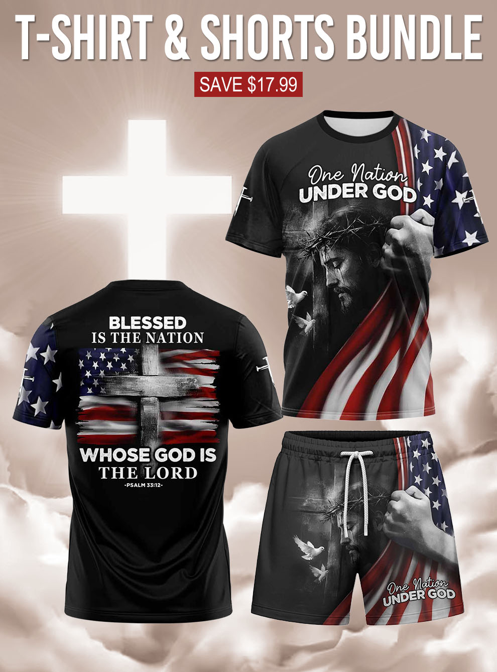 “Blessed Nation” T-shirt & Shorts Set