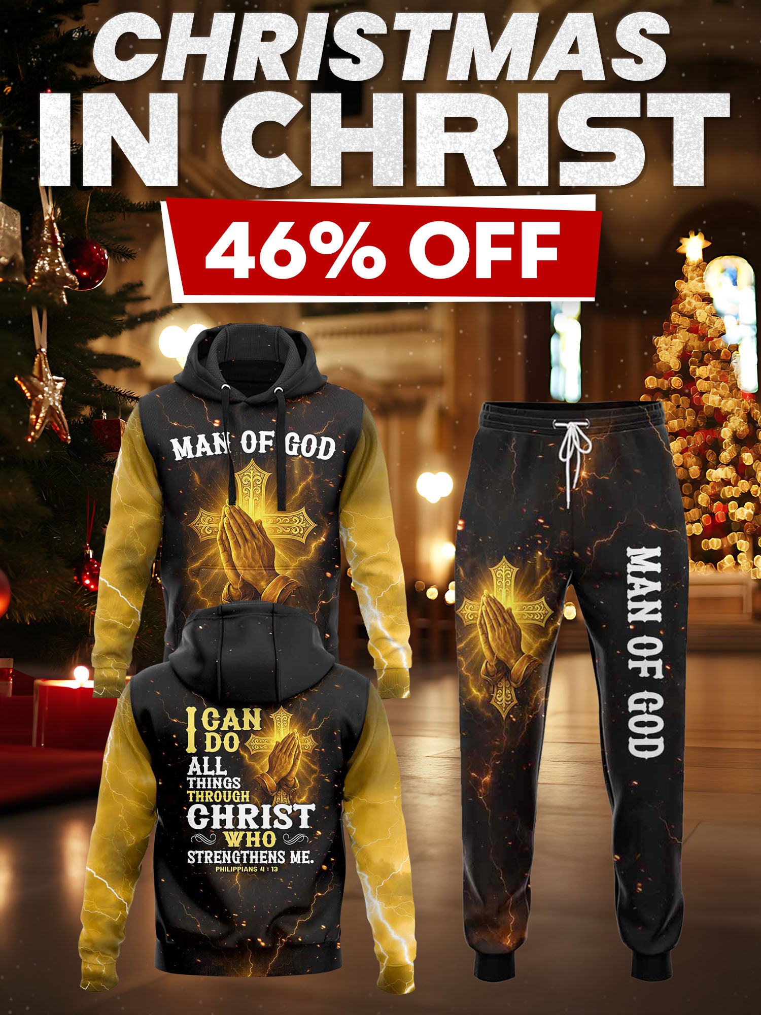 “Through Christ” Hoodie & Jogger Set