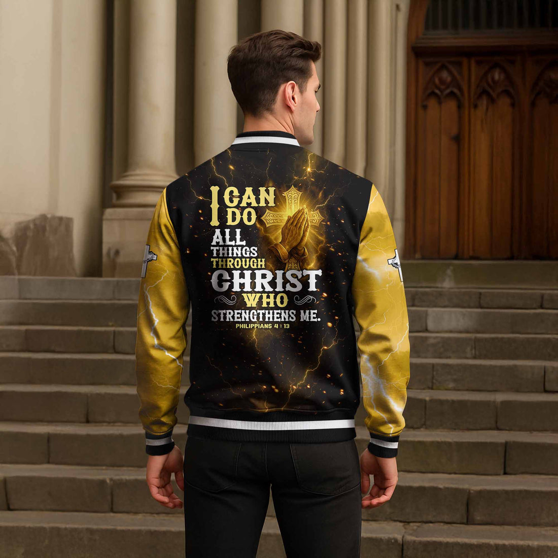 “Through Christ” Baseball Jacket