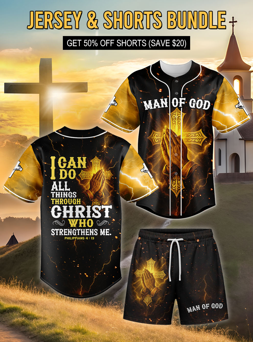 "PHILIPPIANS 4:13" Jersey & Shorts Bundle