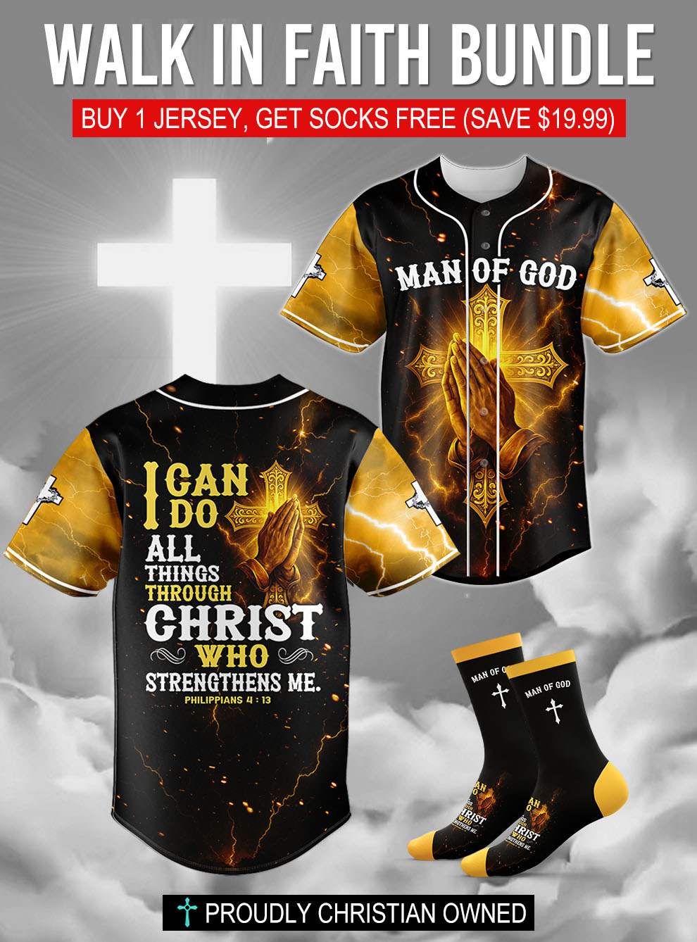 “Through Christ” Jersey & Socks Bundle