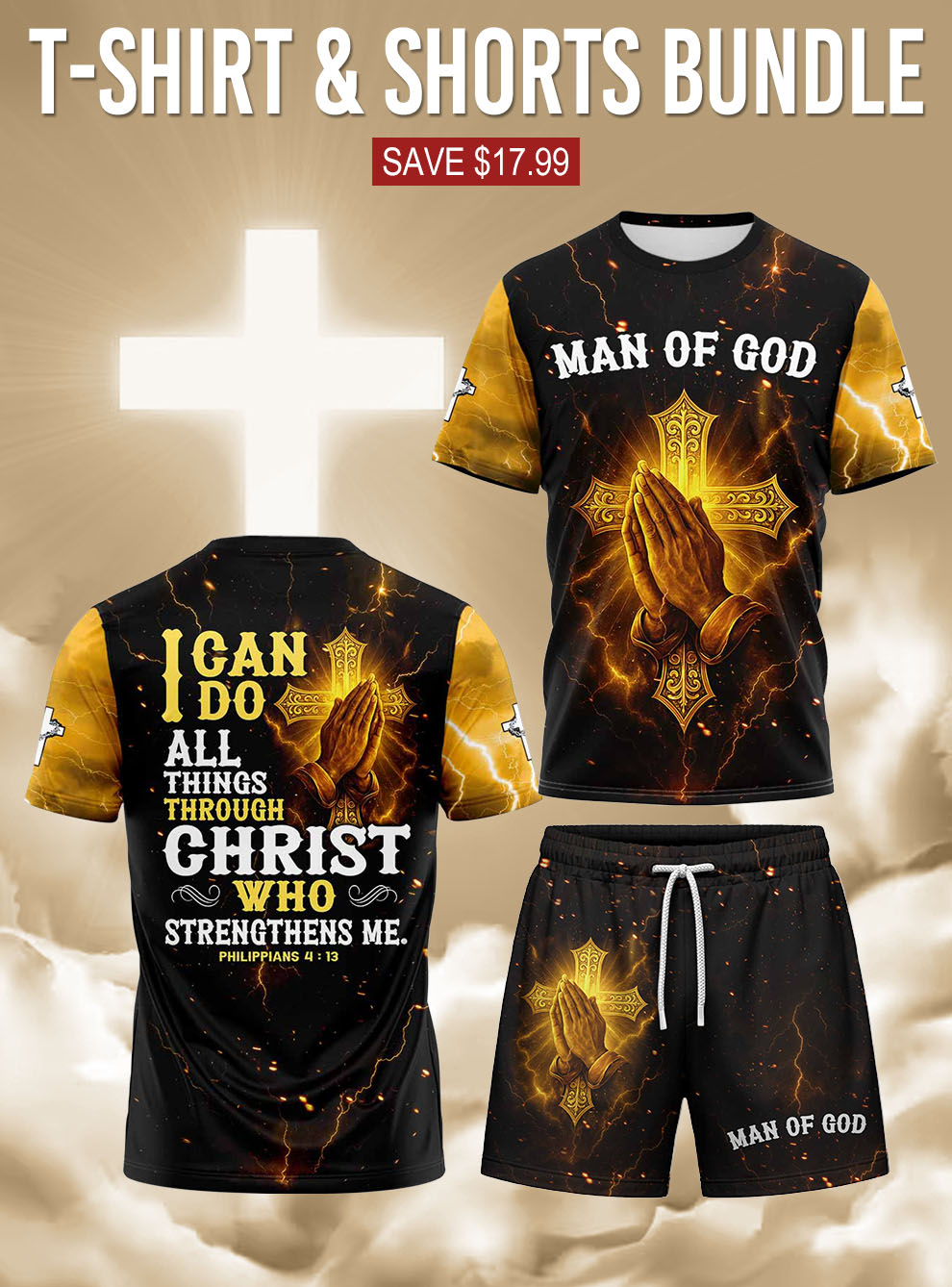 “Through Christ” T-Shirt & Shorts Set