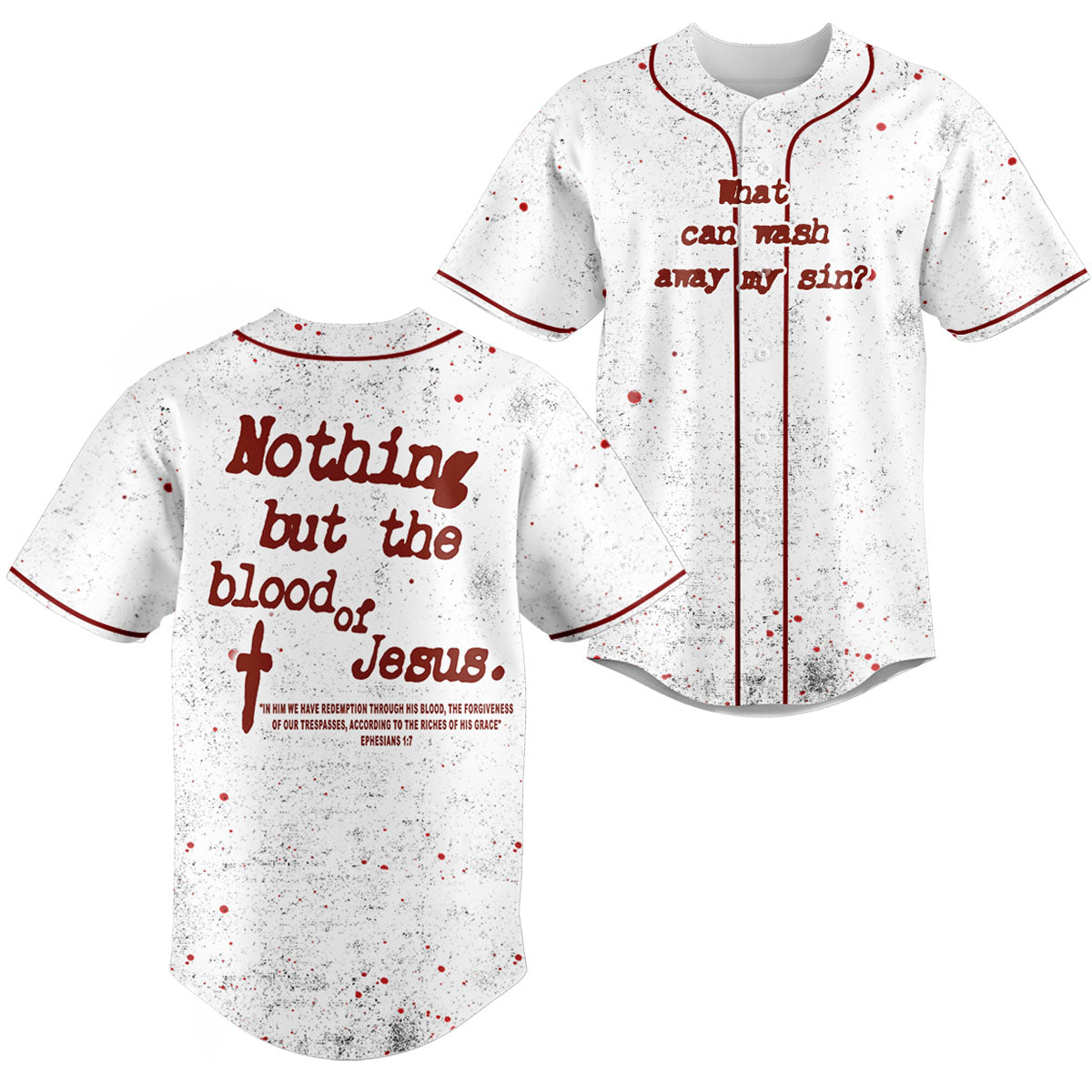 No Thing But The Blood Of Jesus Baseball Jersey