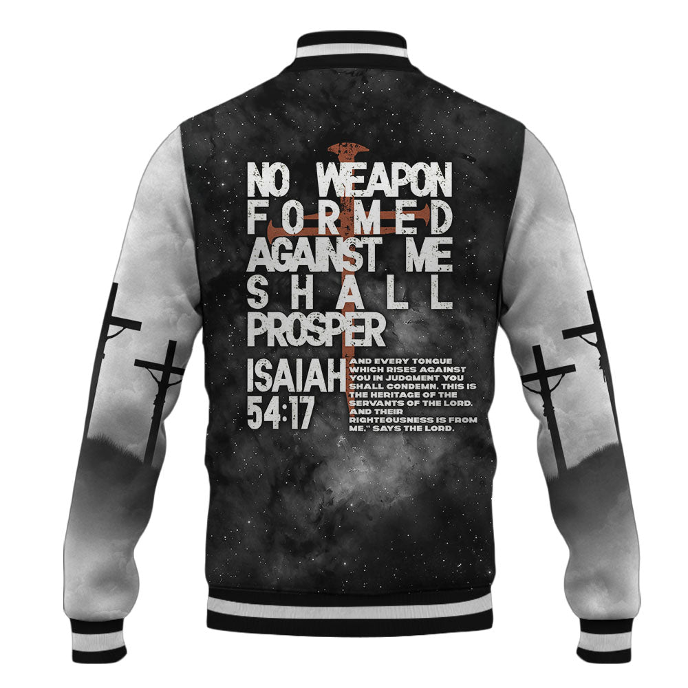 No Weapon Christian Baseball Jacket