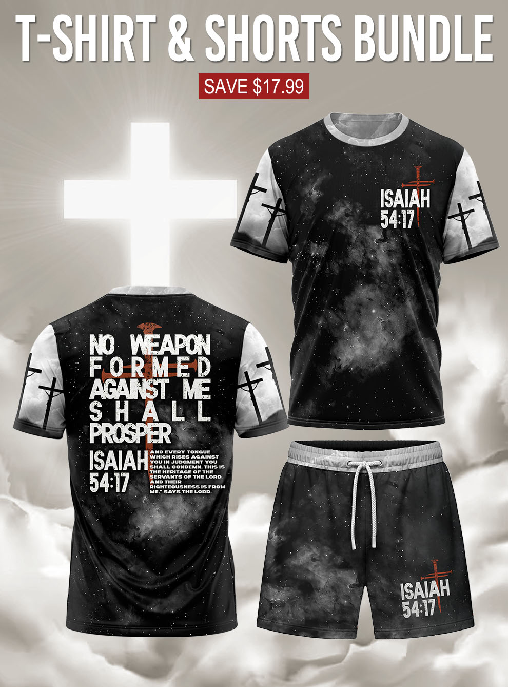 No Weapon Christian T-Shirt & Shorts Set
