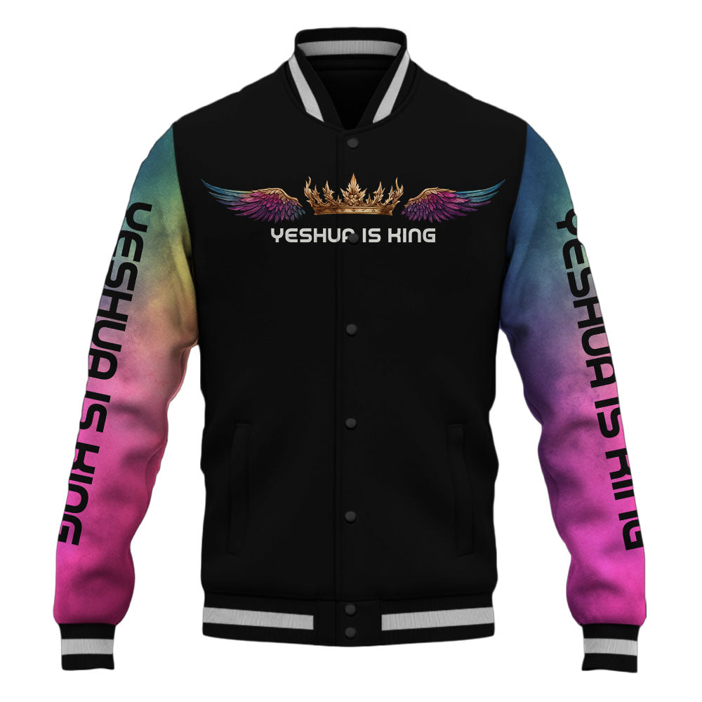 Christ Is King Christian Baseball Jacket