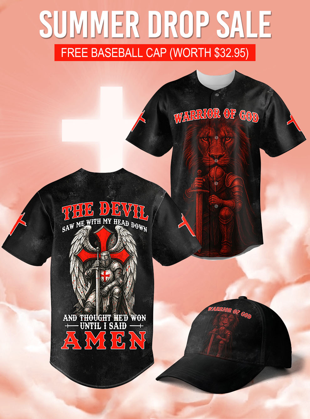 "Victory Amen" Baseball Jersey & Hat Bundle