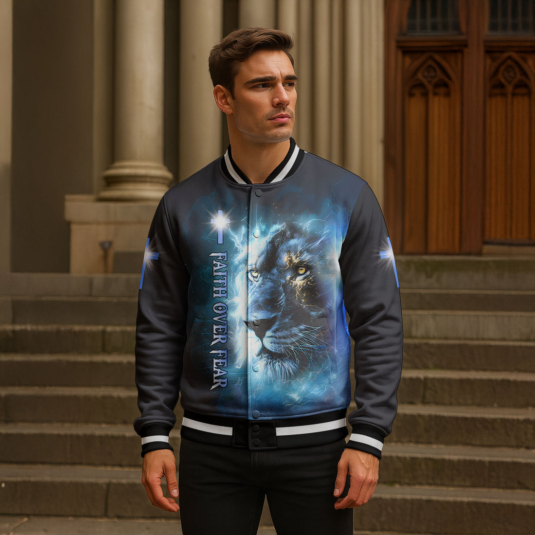 "Faith Power" Baseball Jacket