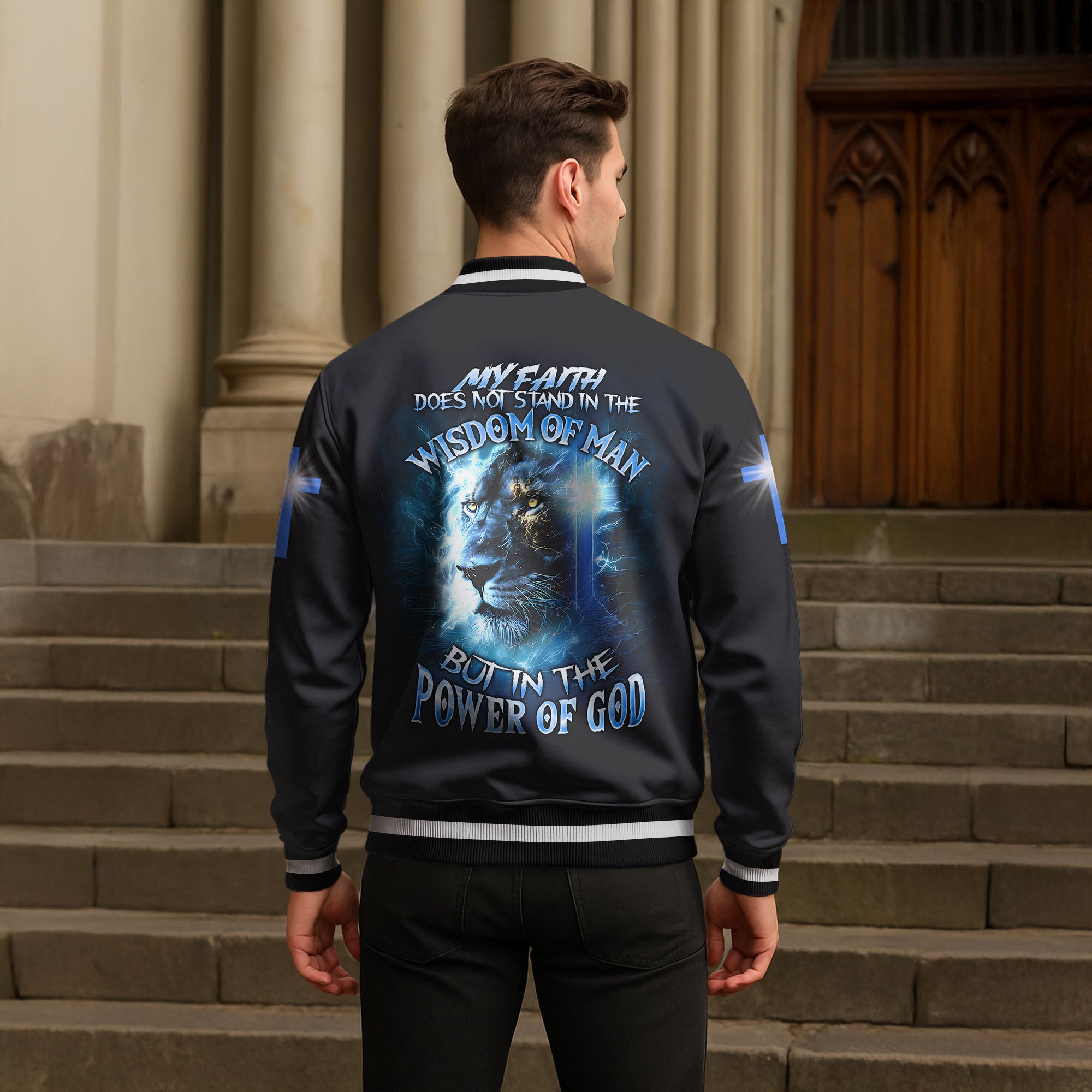 "Faith Power" Baseball Jacket