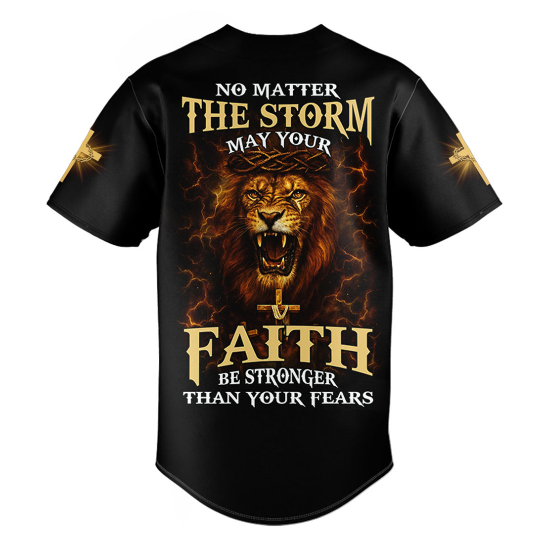No Matter The Storm Lion Baseball Jersey
