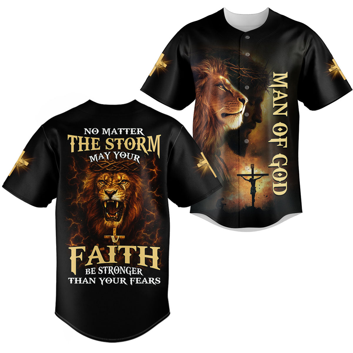 No Matter The Storm Lion Baseball Jersey