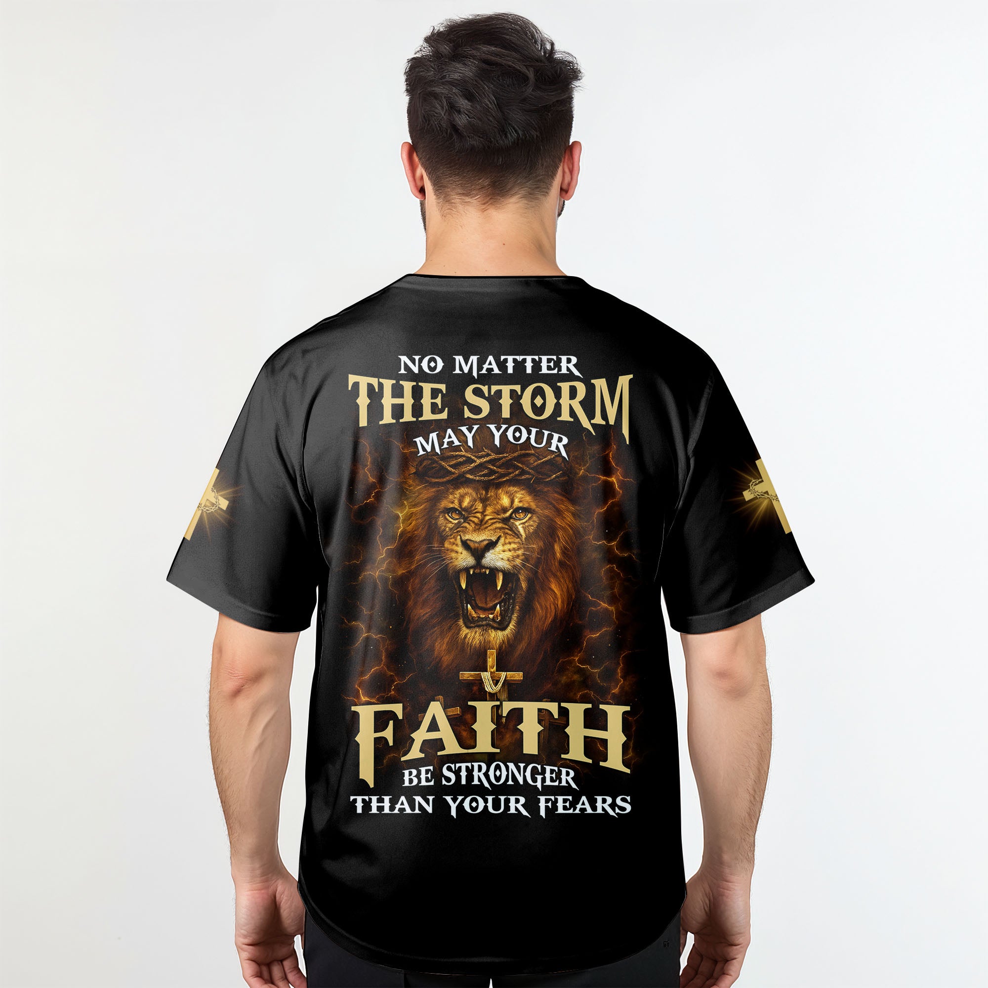 No Matter The Storm Lion Baseball Jersey