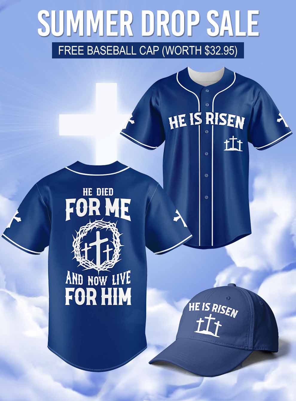 “Risen Life” Baseball Jersey  & Hat Bundle