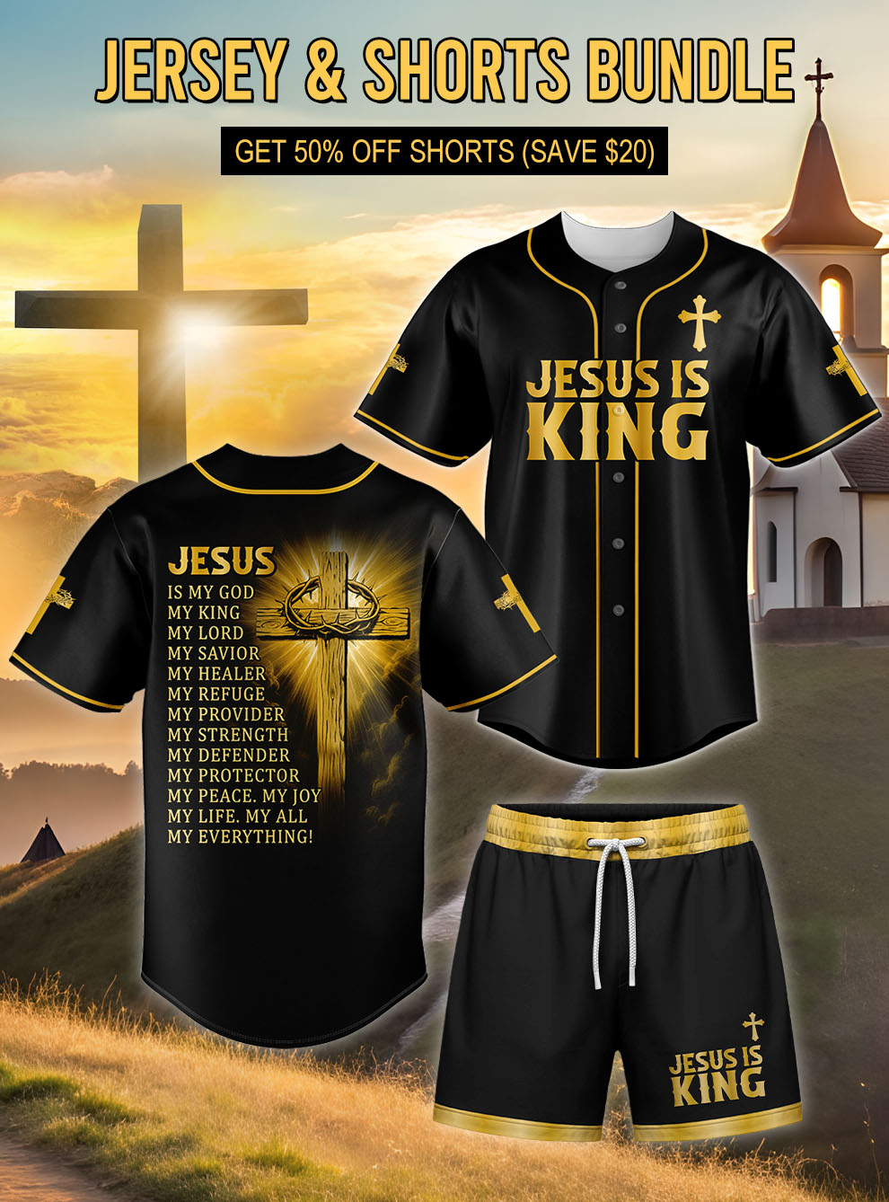 "Jesus Is King" Jersey & Shorts Bundle