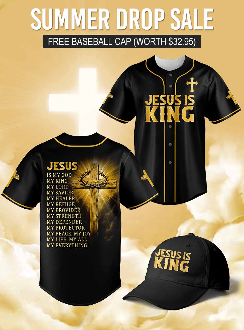 “Majesty” Baseball Jersey  & Hat Bundle