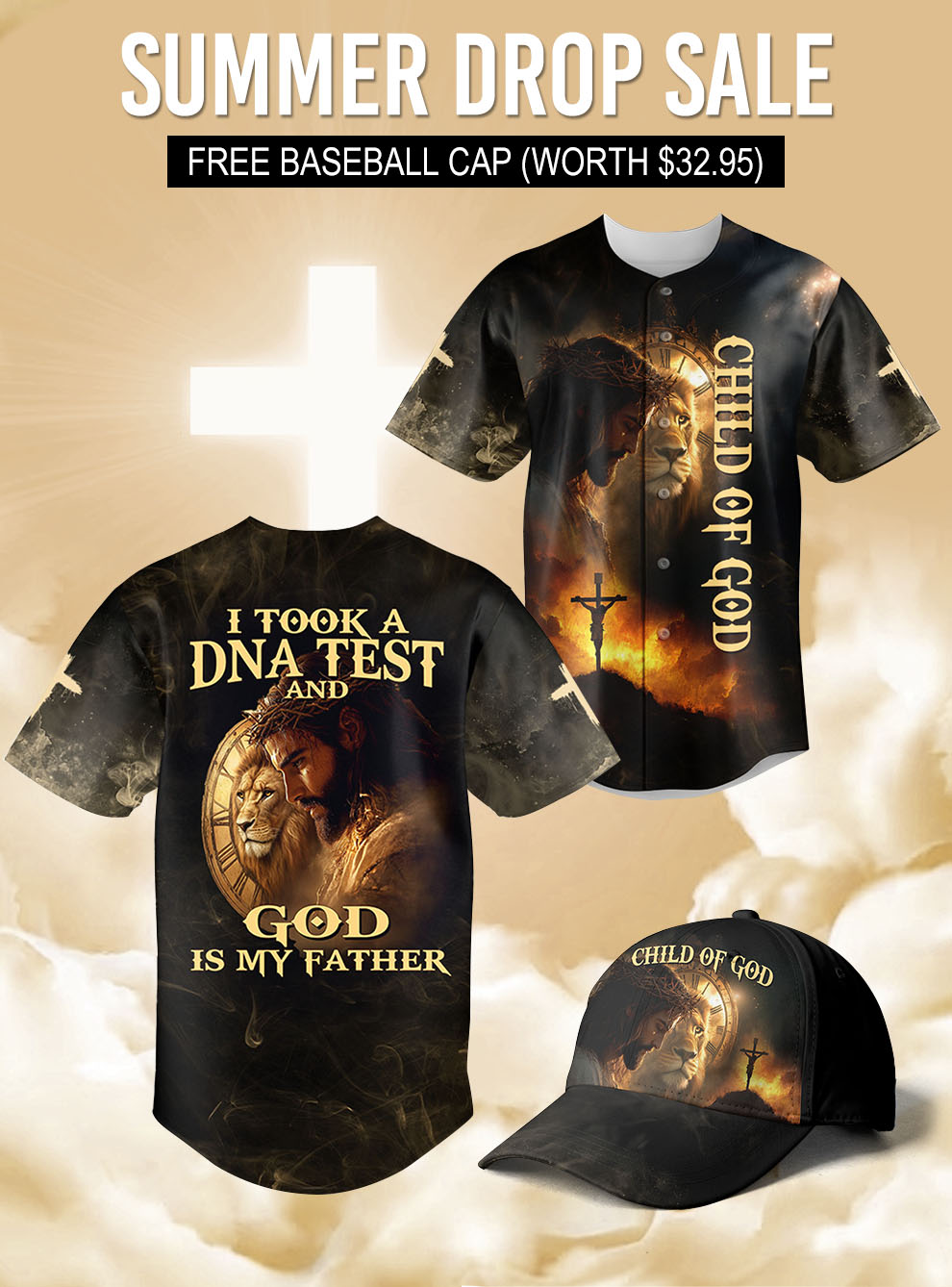 “God’s DNA” Baseball Jersey & Hat Bundle