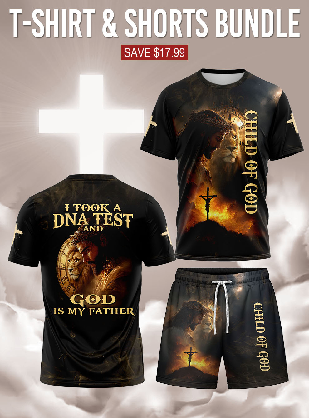 “God’s DNA” T-shirt & Shorts Set