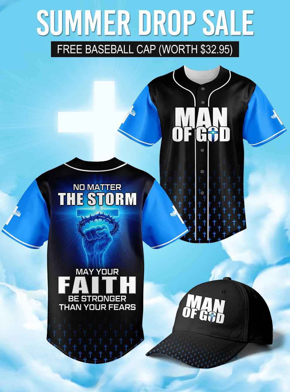 “Unshaken” Baseball Jersey & Hat Bundle