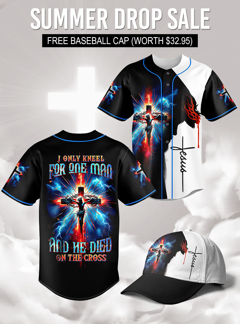 “Kneel for One” Baseball Jersey & Hat Bundle