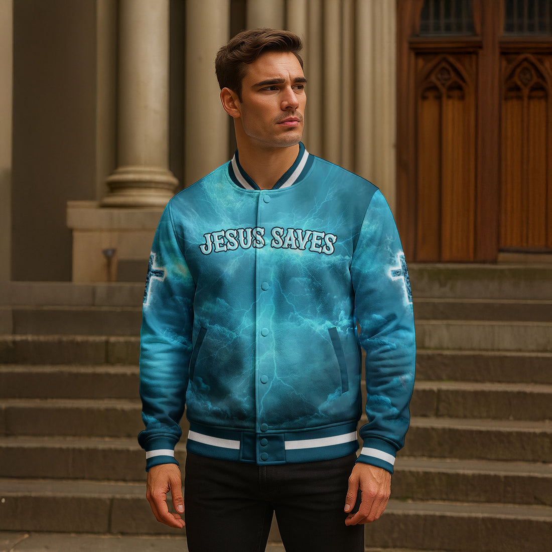 “Eternal Light” Baseball Jacket