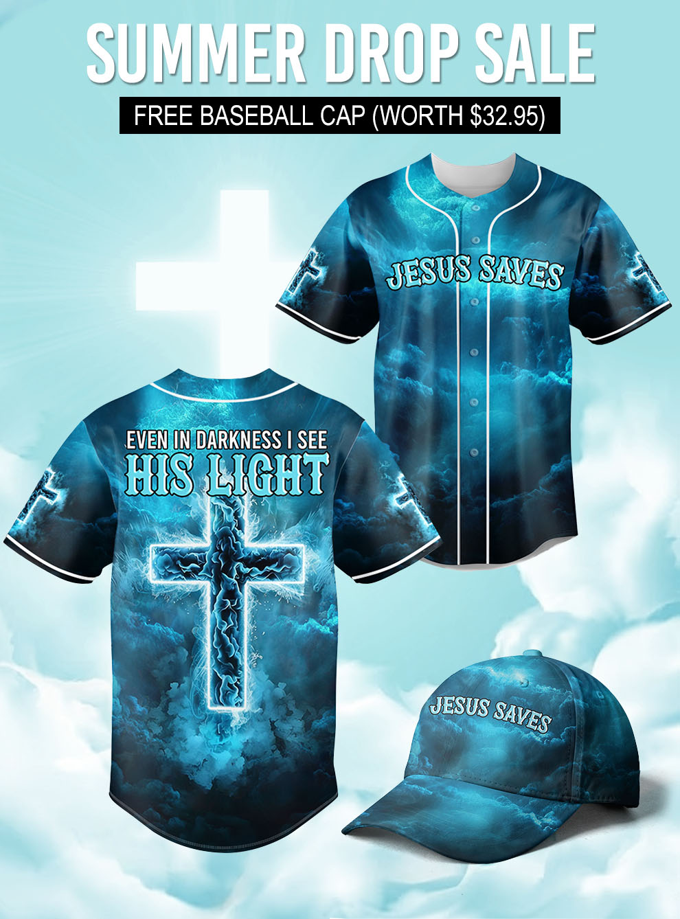 “Eternal Light” Baseball Jersey & Hat Bundle