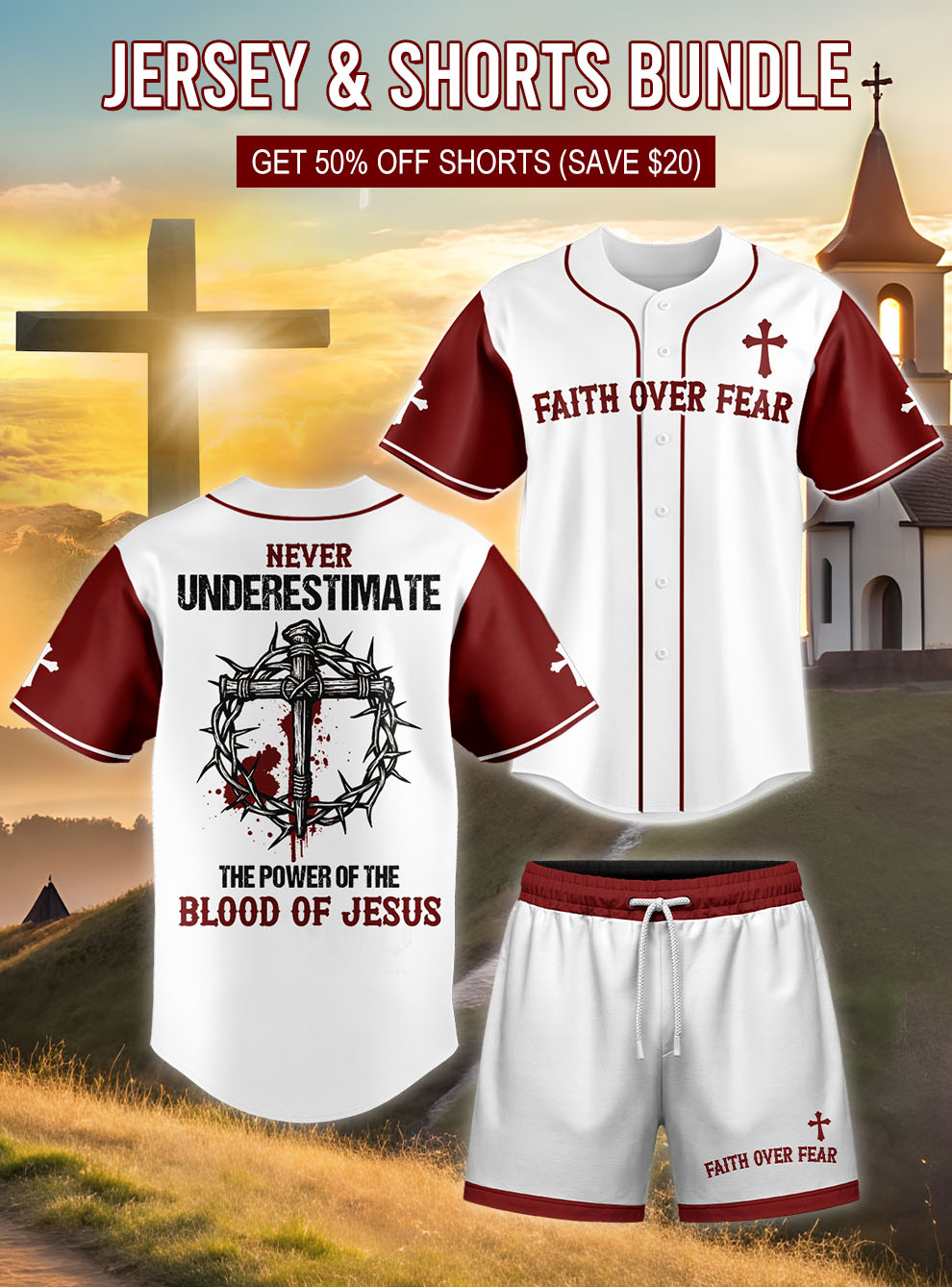 "The Power Of The Blood Of Jesus" Jersey & Shorts Bundle