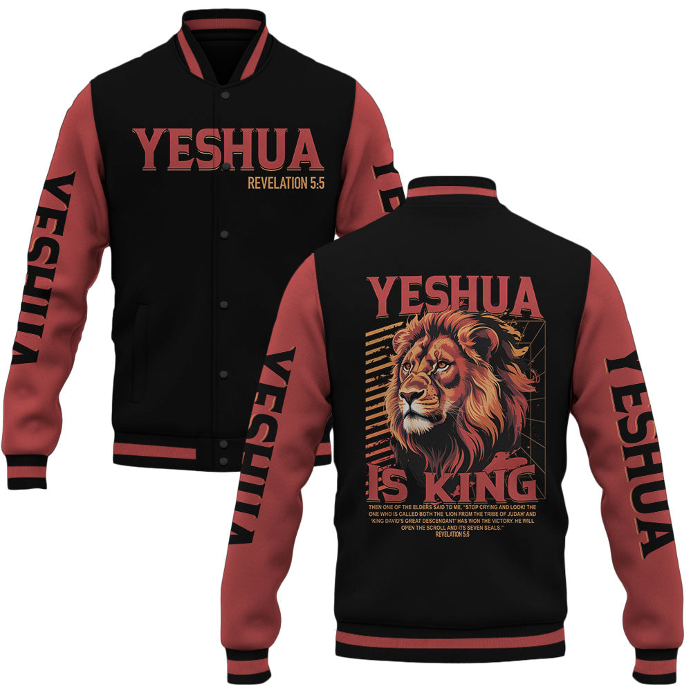 Yeshua Is King Christian Baseball Jacket