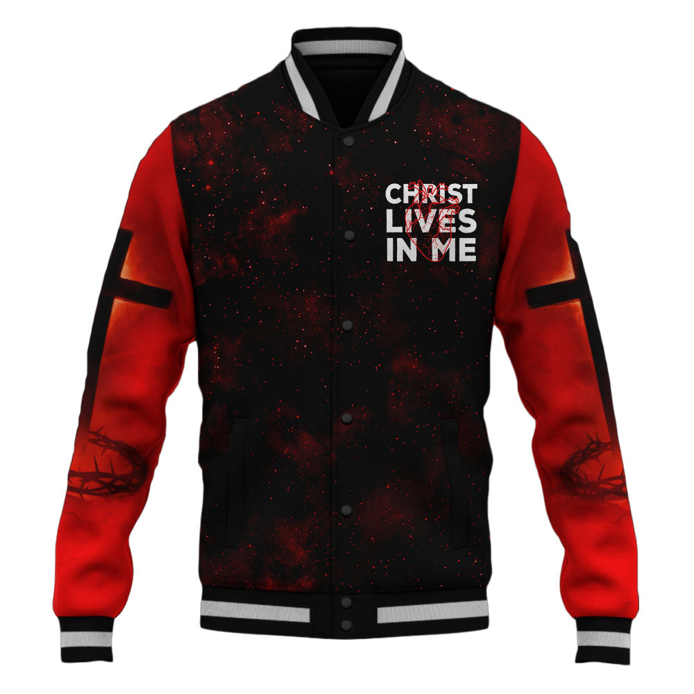 Christ Lives In Me Baseball Jacket
