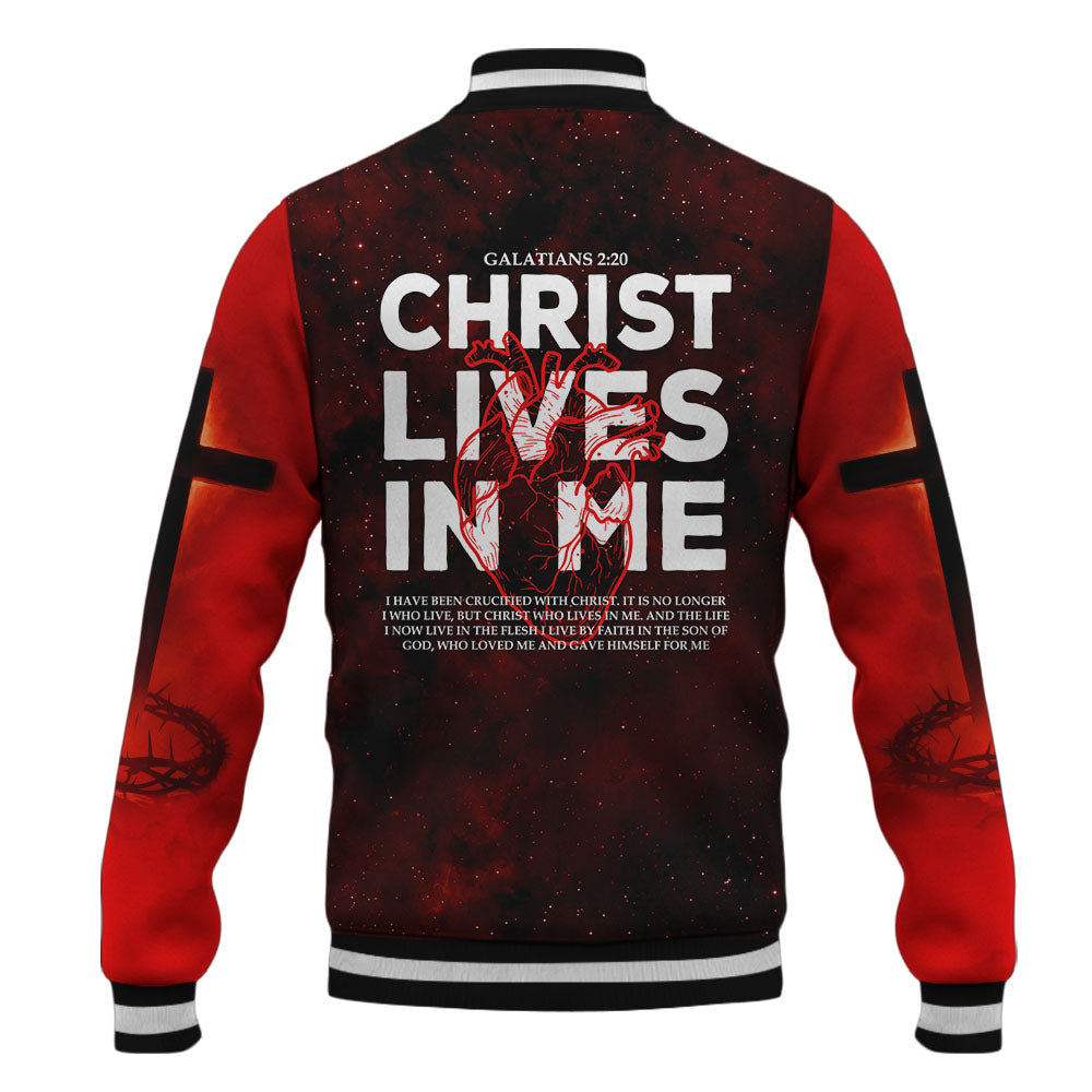Christ Lives In Me Baseball Jacket