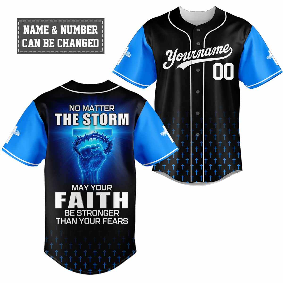 No Matter The Storm Baseball Jersey Personalized