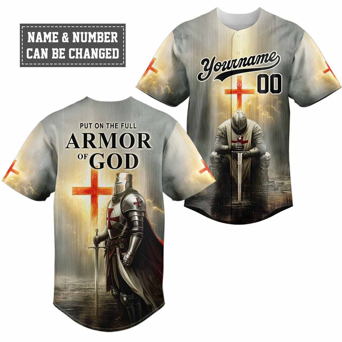 Put On The Full Armor Of God Baseball Jersey Personalized