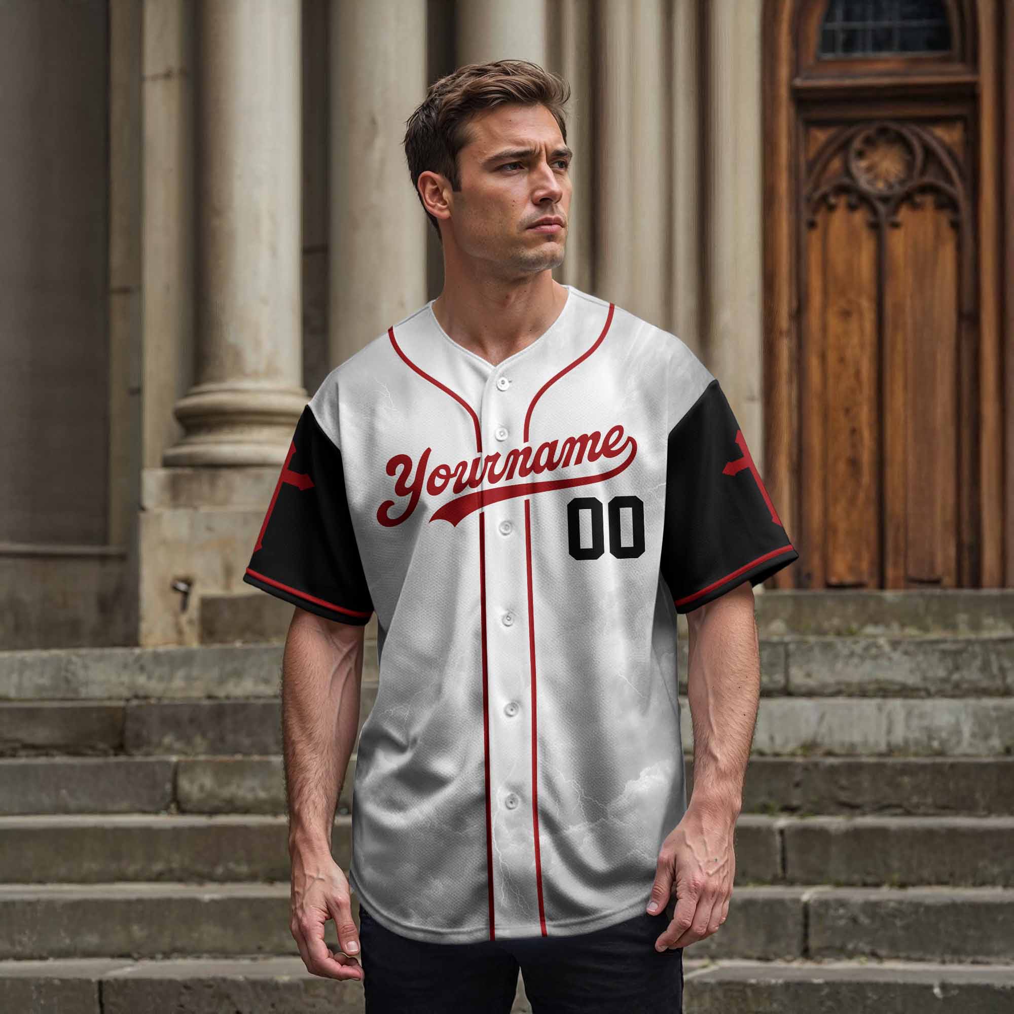 "We Will Serve The Lord" Baseball Jersey Personalized