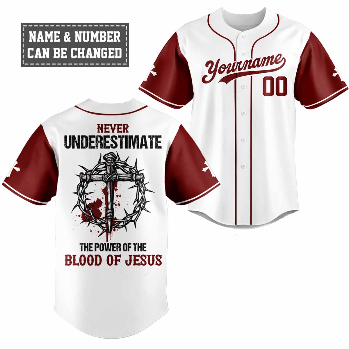 The Power Of The Blood Of Jesus Baseball Jersey Personalized