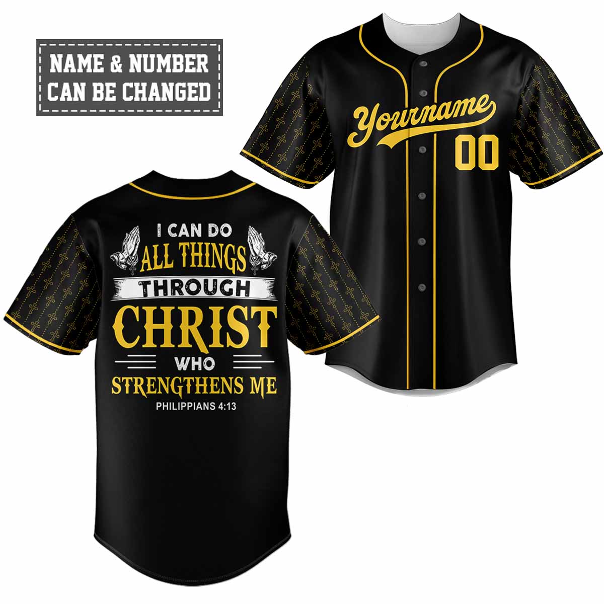 Jesus Is My Strength Baseball Jersey Personalized