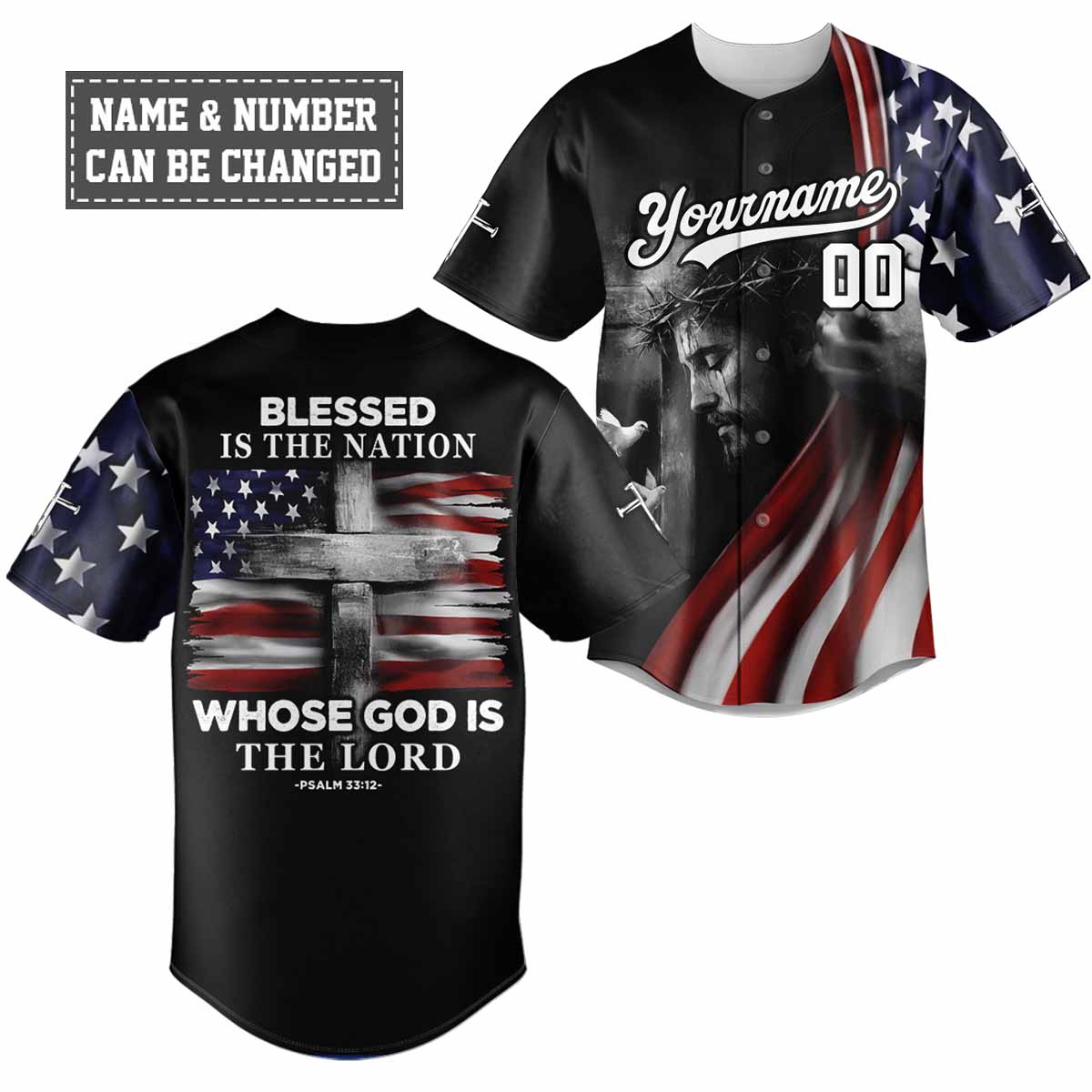 Blessed In The Nation Baseball Jersey Personalized