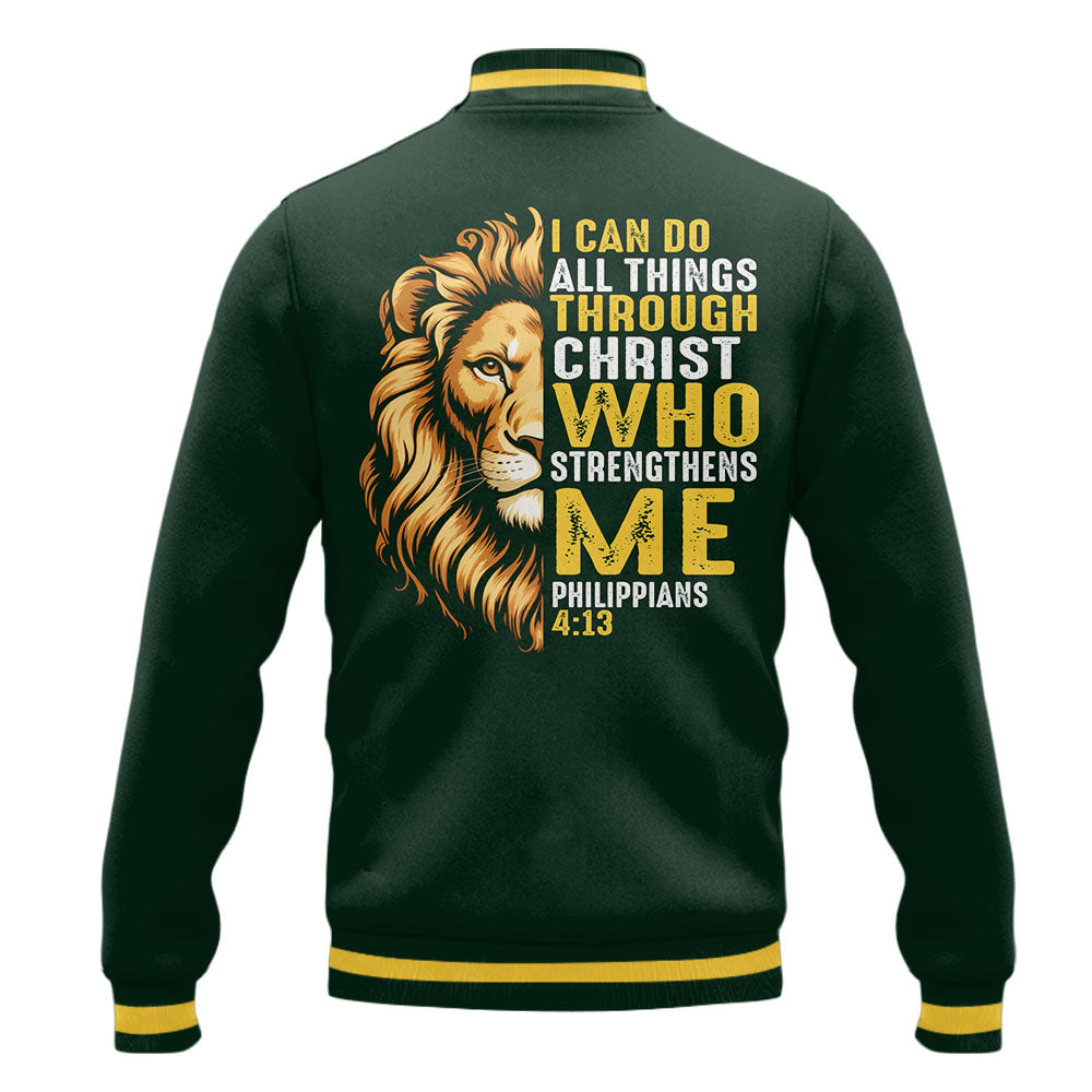 Strength In Him Baseball Jacket