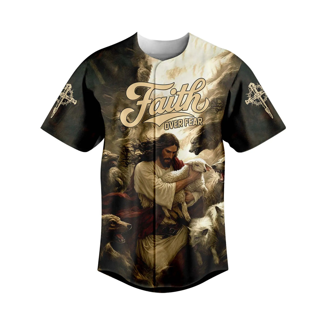 Jesus Protect the Lamp Baseball Jersey