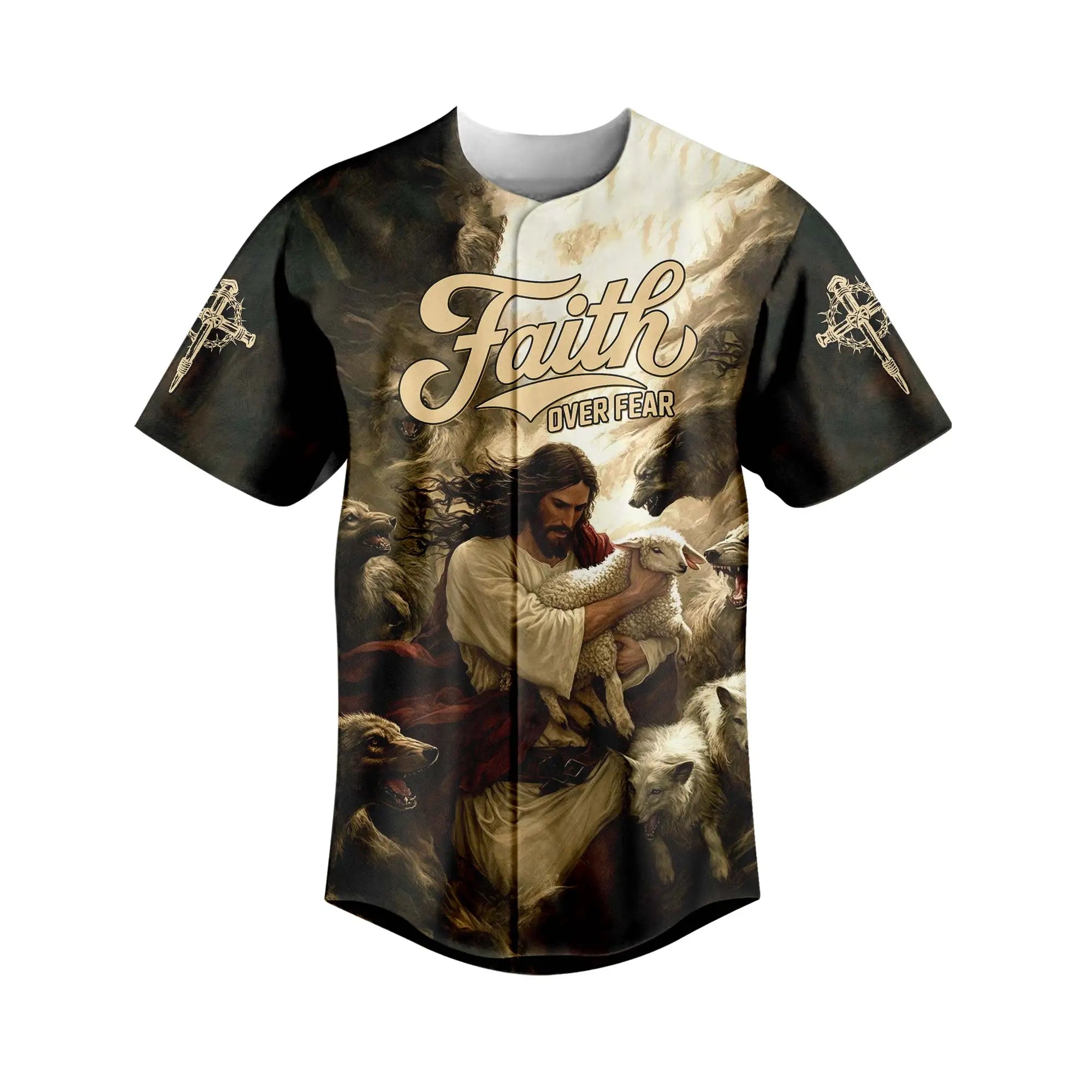 Jesus Protect the Lamp Baseball Jersey