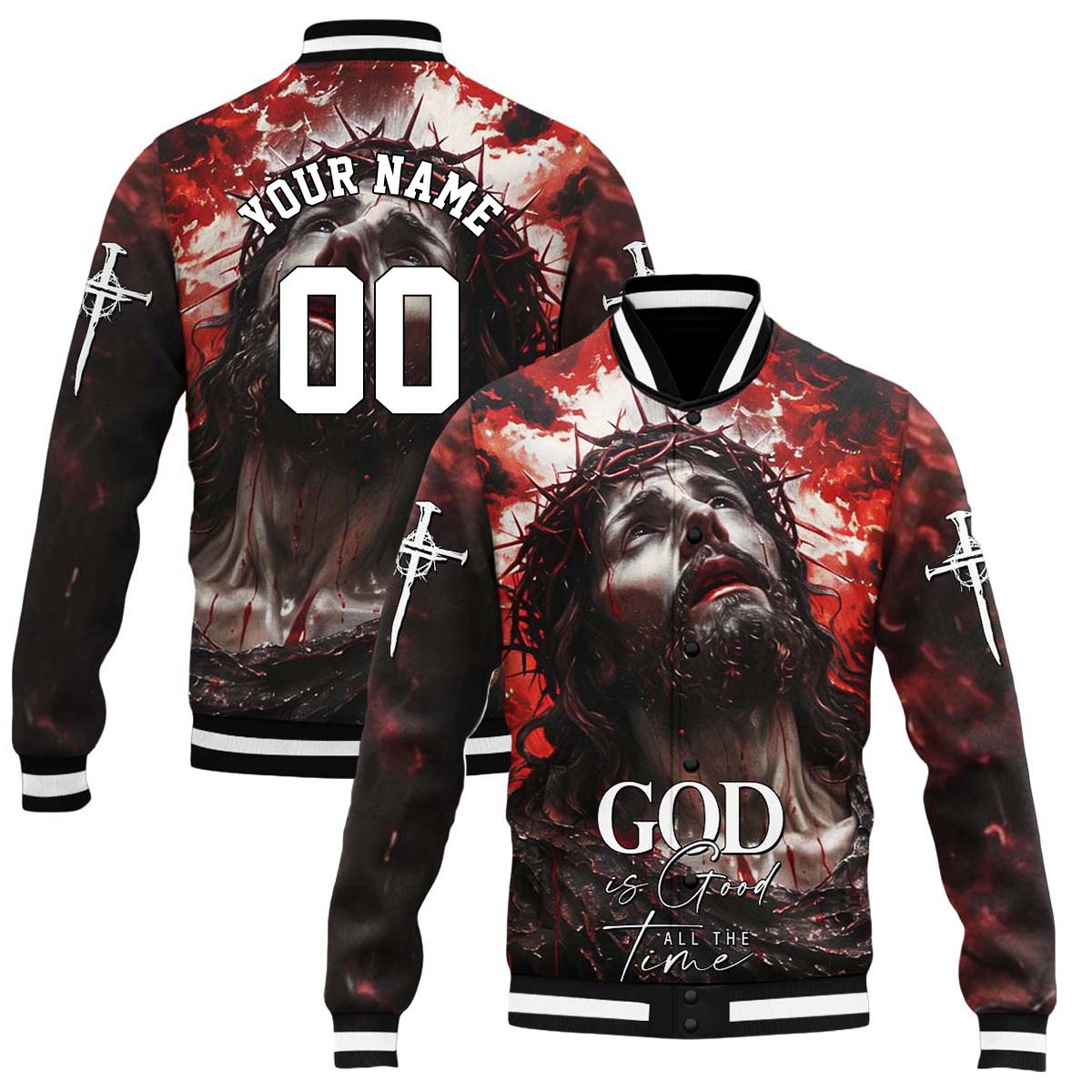 Lord Jesus Christ of Nazareth Baseball Jacket