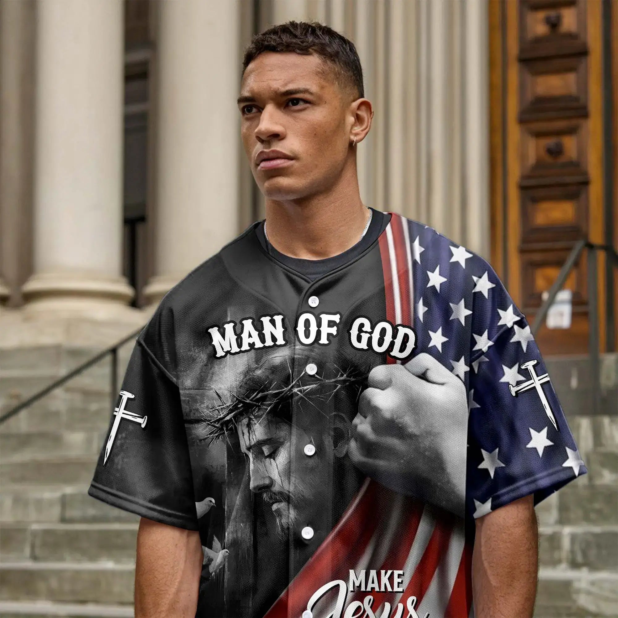 Make Jesus First Again Baseball Jersey