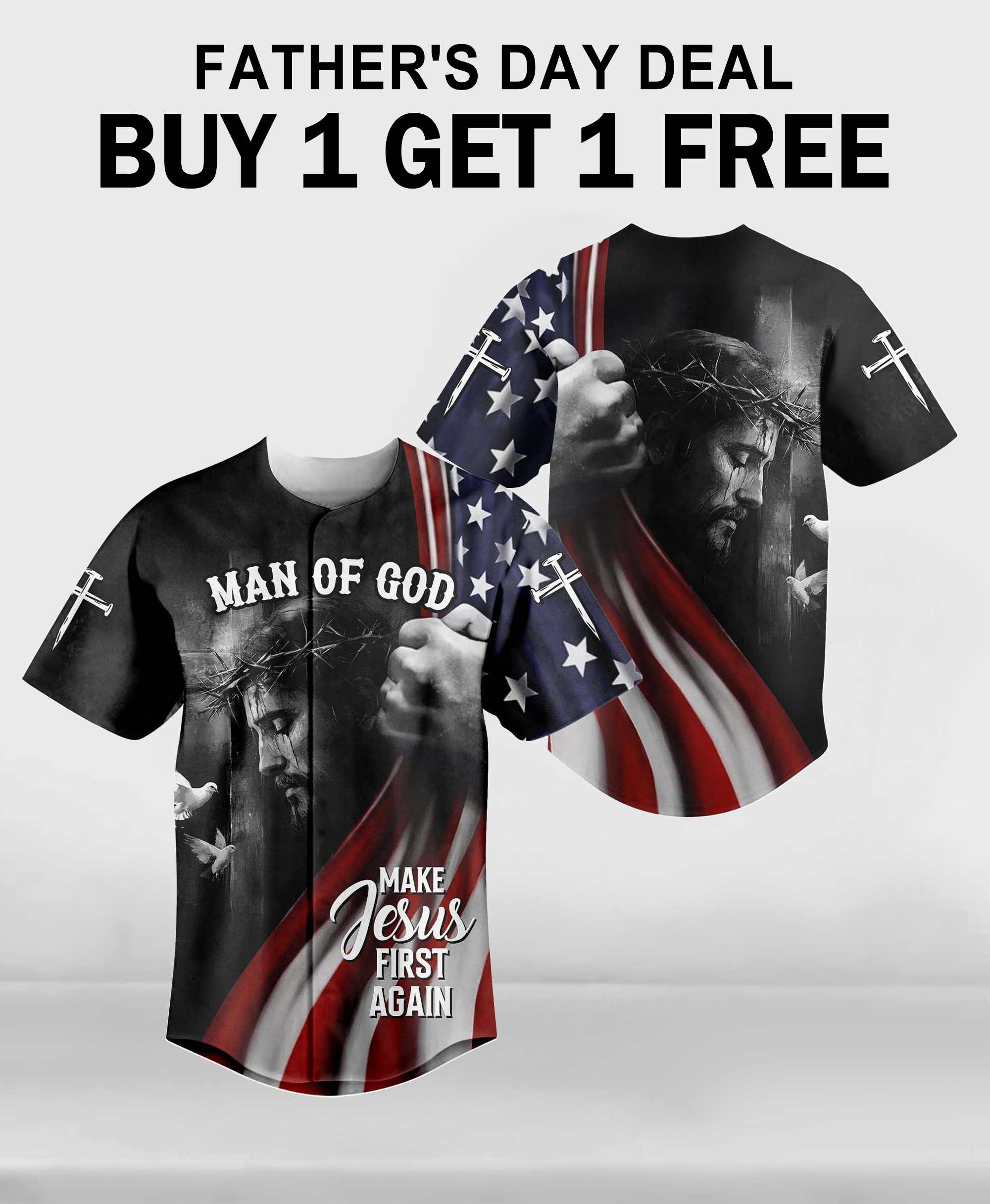 Make Jesus First Again Baseball Jersey 2