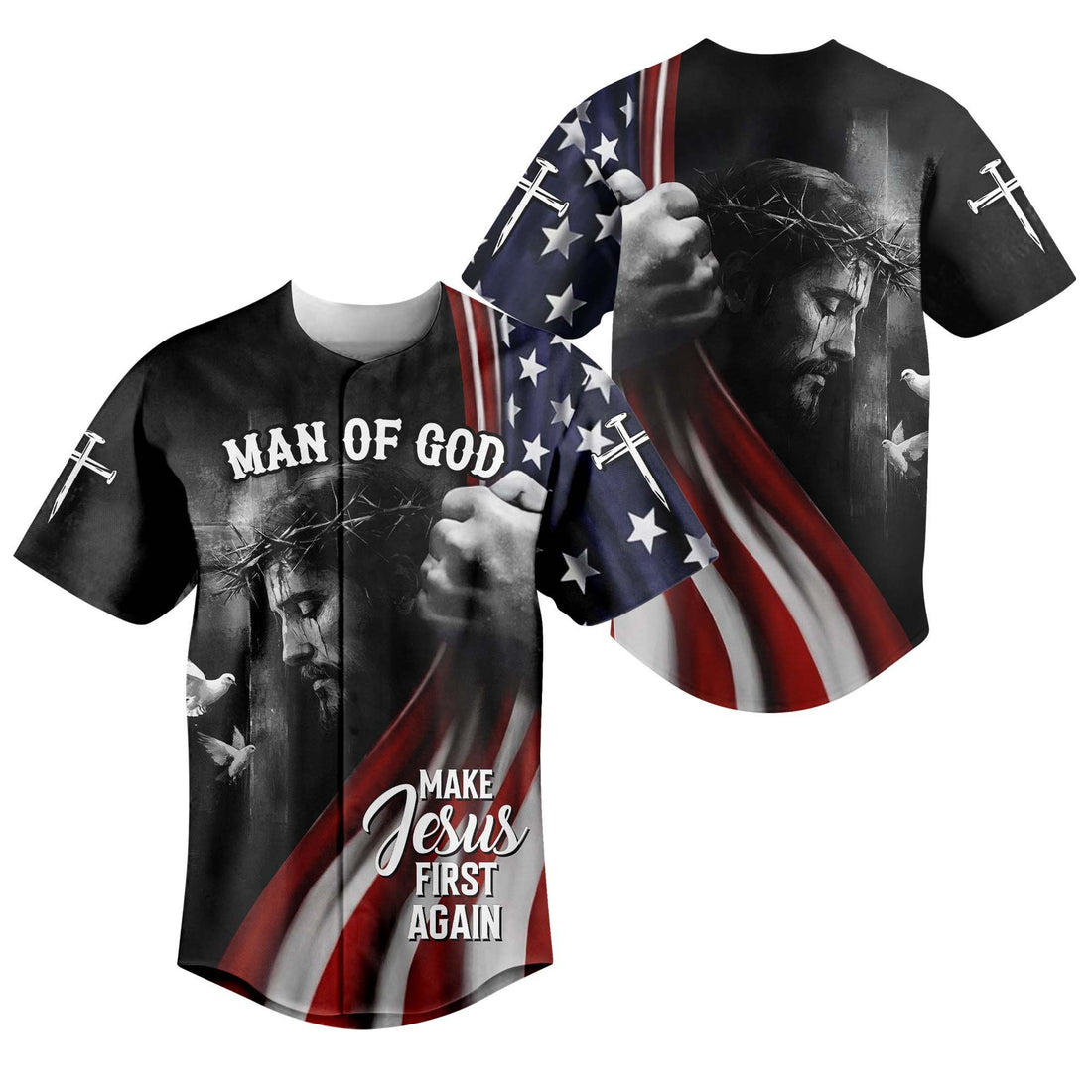 Make Jesus First Again Baseball Jersey 2
